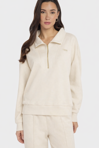 Half Zip Sweatshirt - Cream