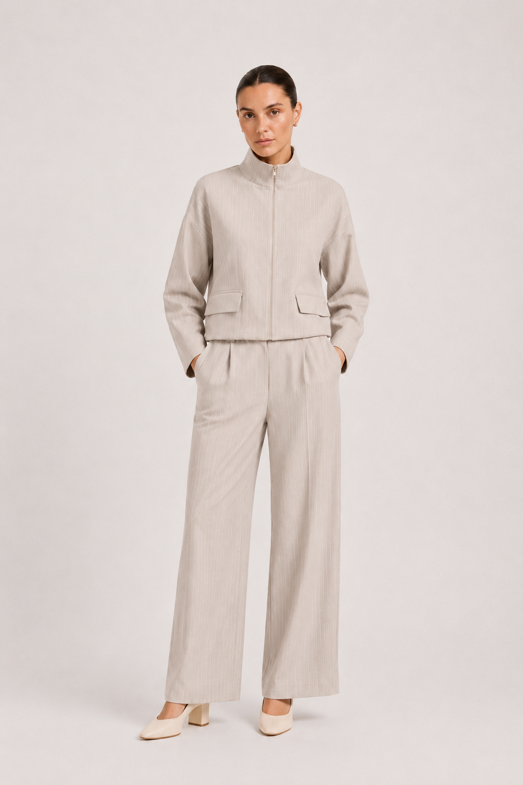Tailored Track Trousers - Stone