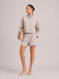 High Waist Shorts - Stone