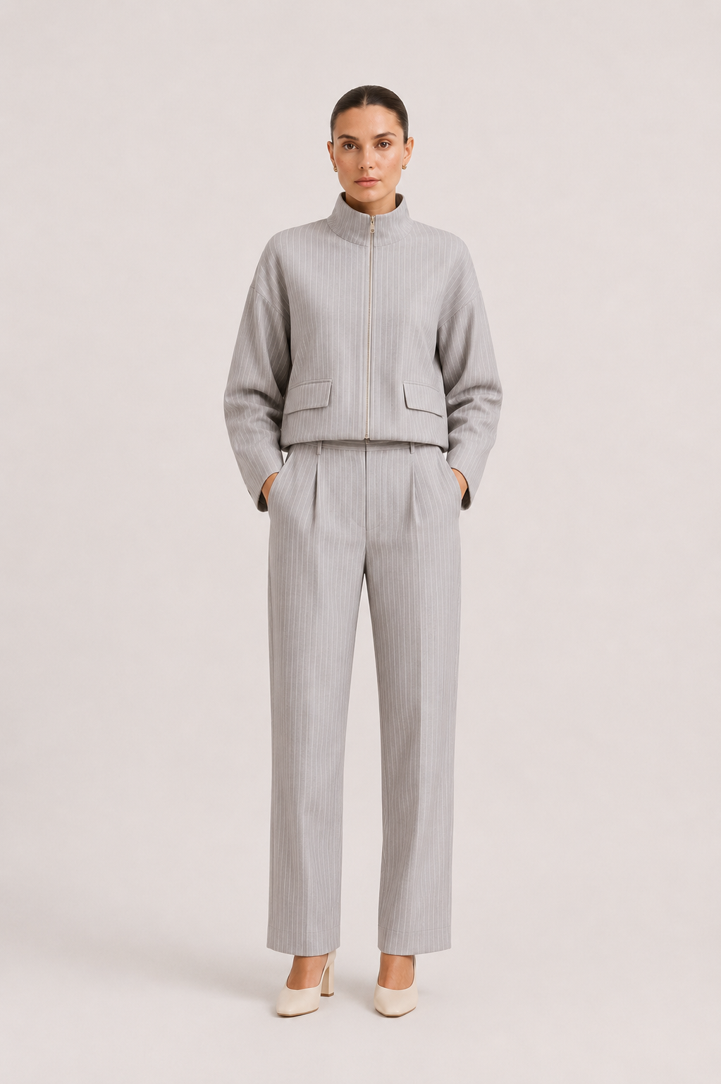 Tailored Track Trousers - Grey