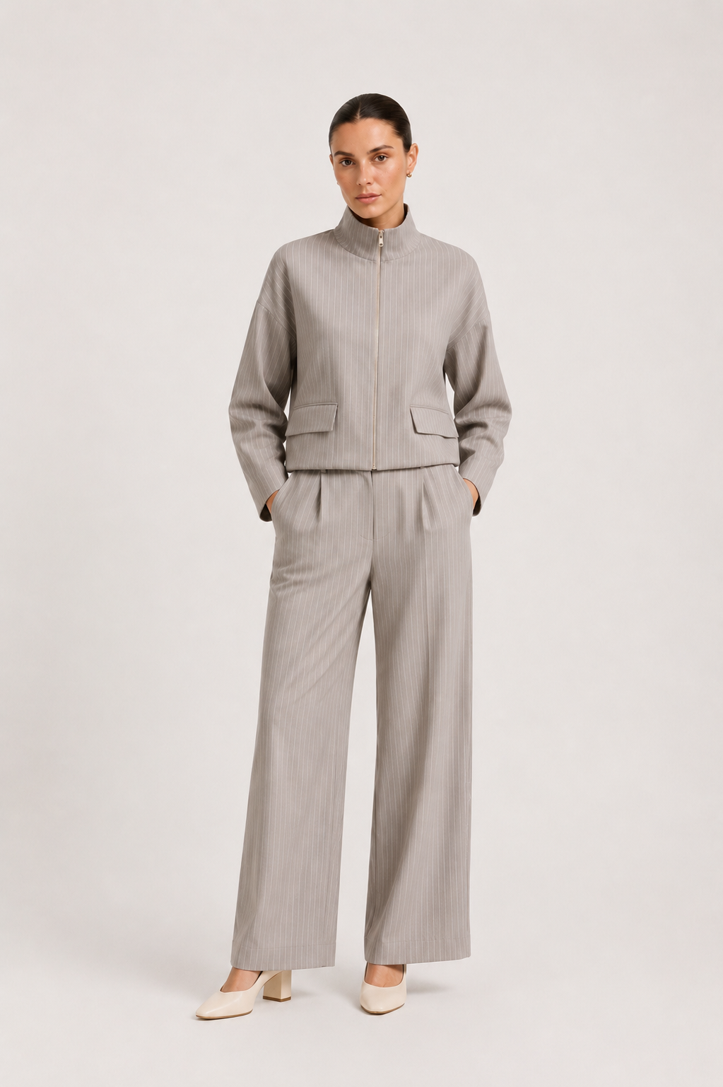 Tailored Track Trousers - Stone