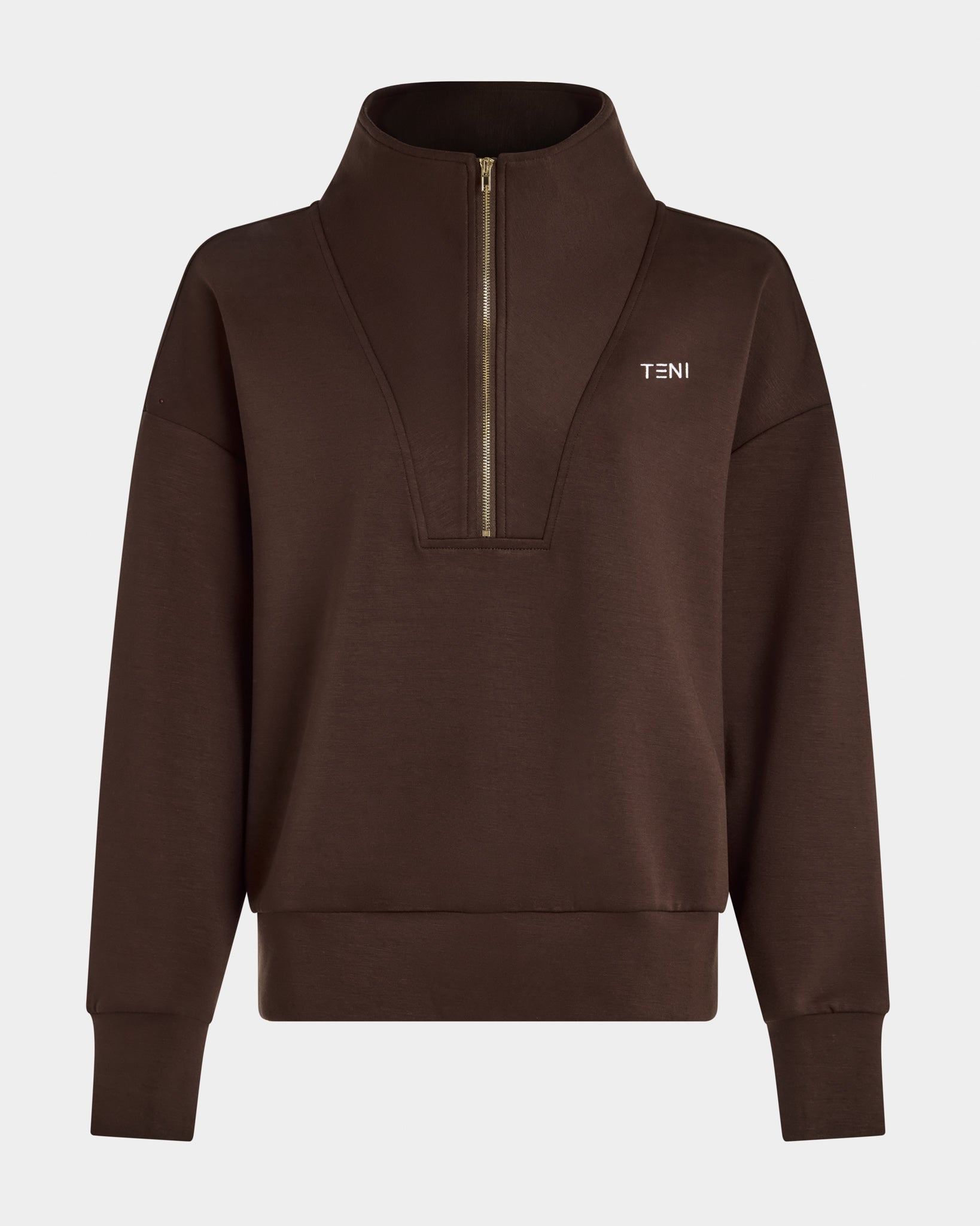Half Zip Sweatshirt - Brown