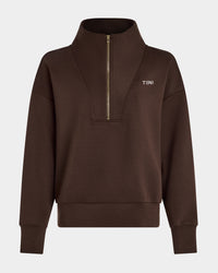 Half Zip Sweatshirt - Brown