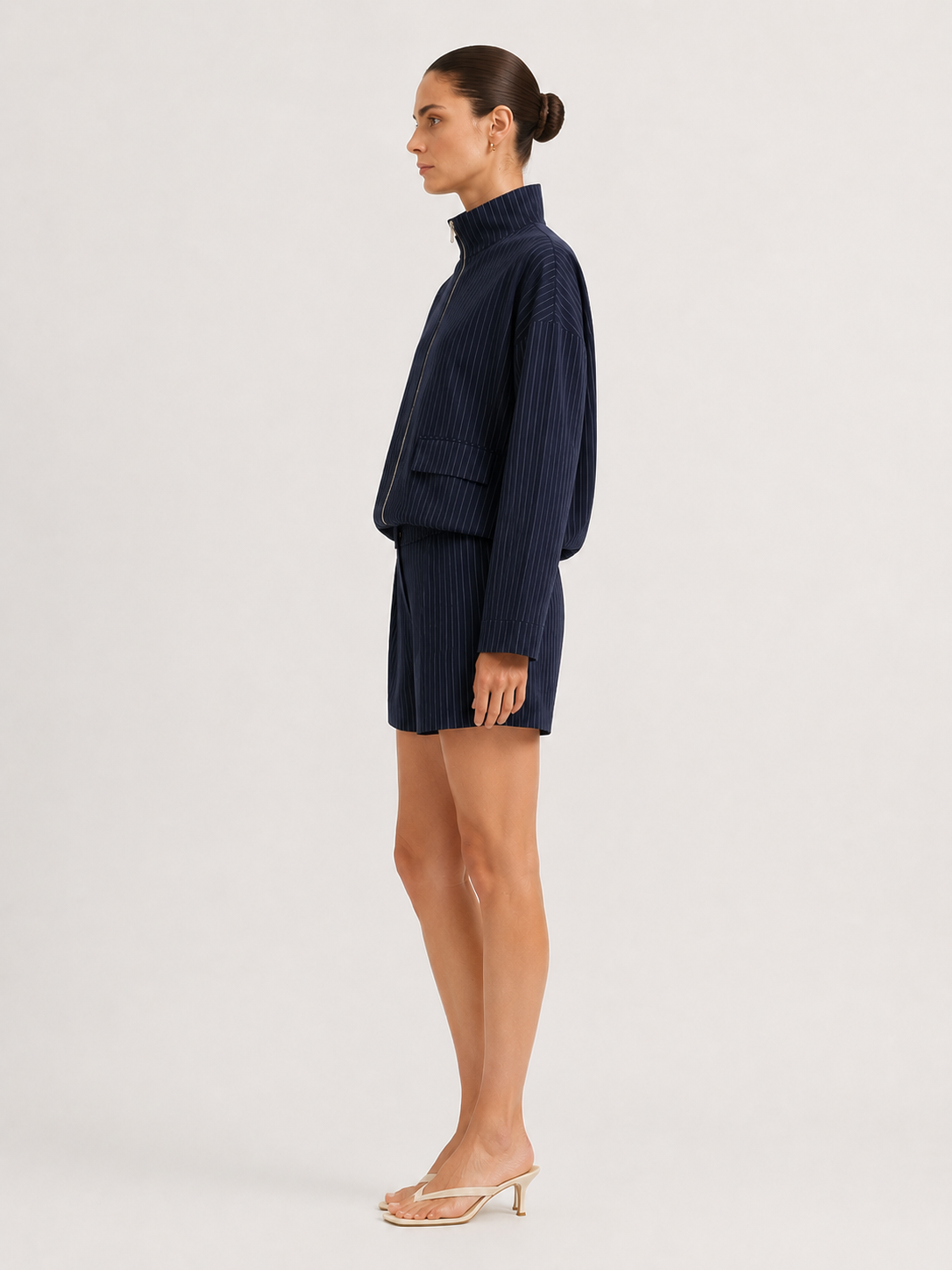 High-Rise Shorts - Blue