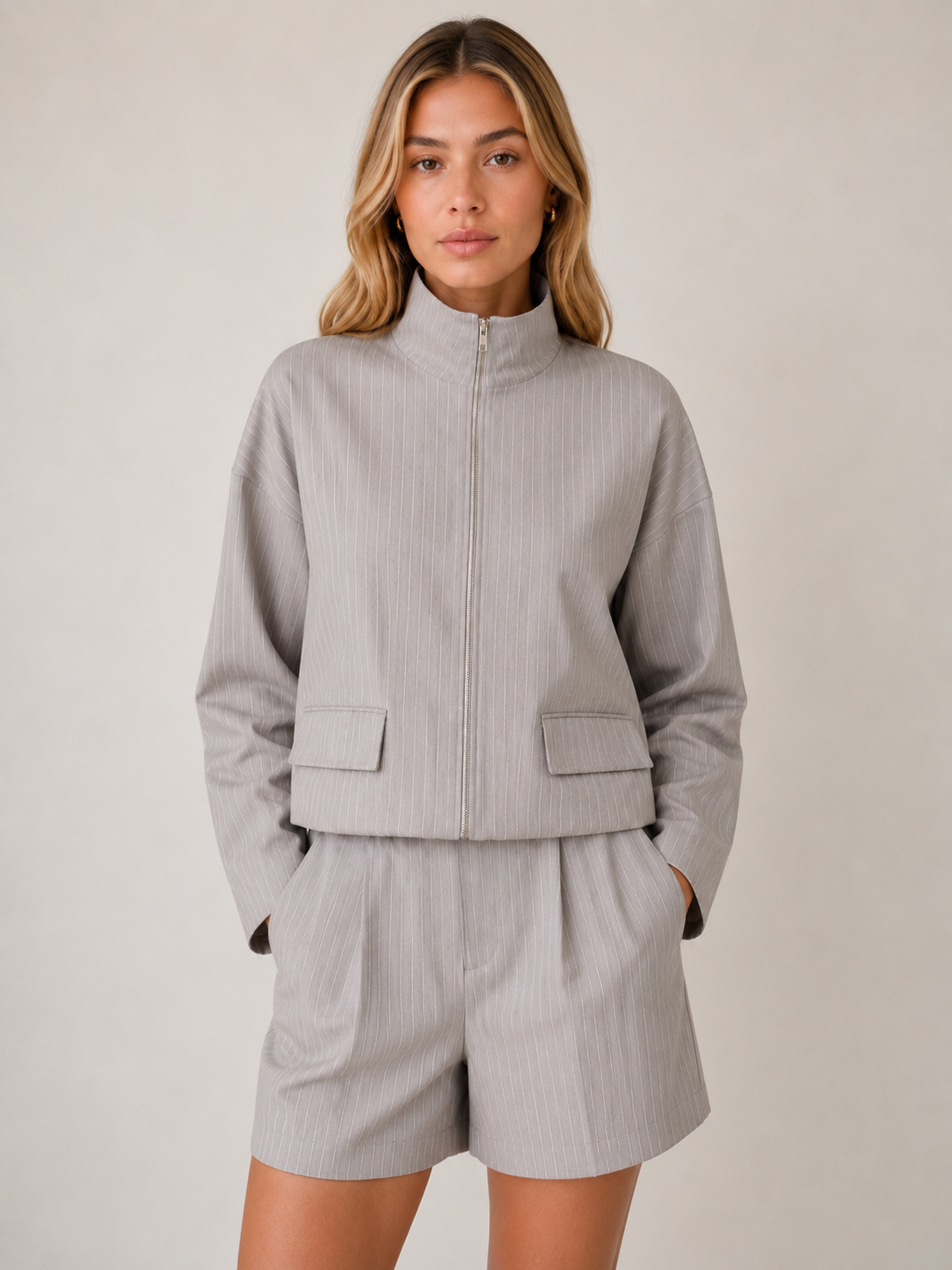 Tailored Track Jacket - Stone